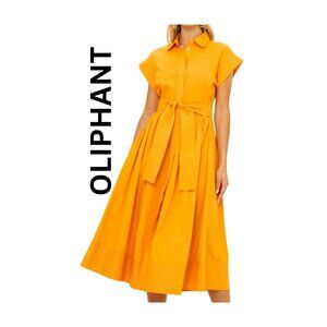 Oliphant Design Belted Shirt Dress- Tuki Marigold Size Small  - New with Tags
